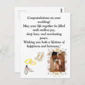 Elegant Wedding Congratulations Card | Romantic Fl Postkarte (Vorne/Hinten)
