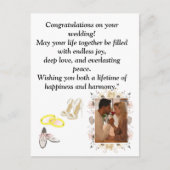 Elegant Wedding Congratulations Card | Romantic Fl Postkarte (Vorderseite)
