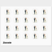 Elegant Wedding Couple Sticker (Blatt)