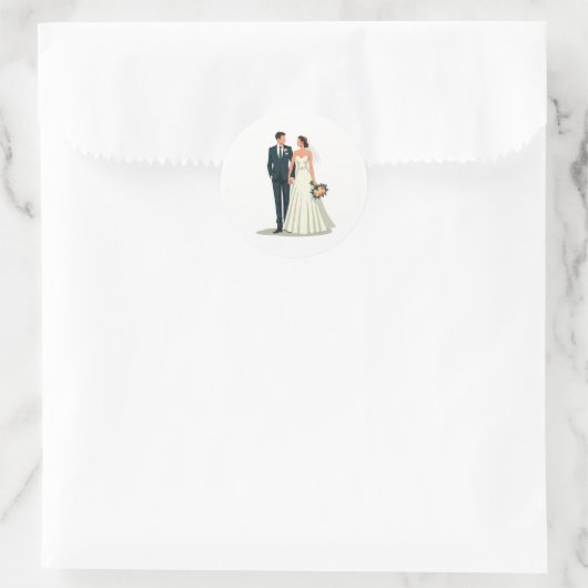 Elegant Wedding Couple Sticker (Tasche)