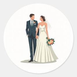 Elegant Wedding Couple Sticker