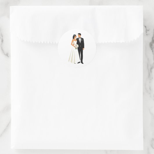 Elegant Wedding Couple Sticker (Tasche)