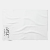 Elegant Wedding Couples Initials Script Monogram Geschirrtuch (Horizontal)