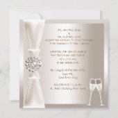 Elegant Wedding Damask Cream White Champagne Einladung (Rückseite)