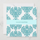 Elegant Wedding Damask Einladung (Rückseite)