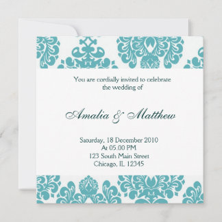 Elegant Wedding Damask Einladung