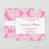 Elegant Wedding Damask Einladung (Vorne/Hinten)