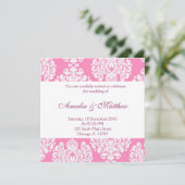 Elegant Wedding Damask Einladung (Stehend Vorderseite)