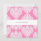 Elegant Wedding Damask Einladung (Rückseite)