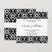 Elegant Wedding Damask Einladung (Vorne/Hinten)
