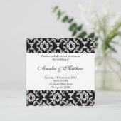 Elegant Wedding Damask Einladung (Stehend Vorderseite)