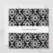 Elegant Wedding Damask Einladung (Rückseite)