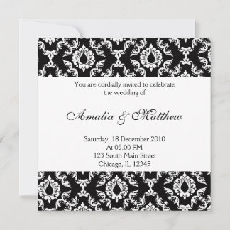 Elegant Wedding Damask Einladung