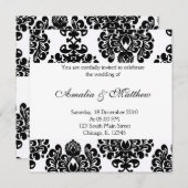 Elegant Wedding Damask Einladung (Vorne/Hinten)