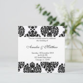 Elegant Wedding Damask Einladung (Stehend Vorderseite)