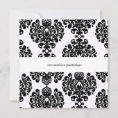 Elegant Wedding Damask Einladung (Rückseite)