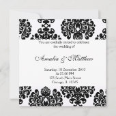 Elegant Wedding Damask Einladung (Vorderseite)
