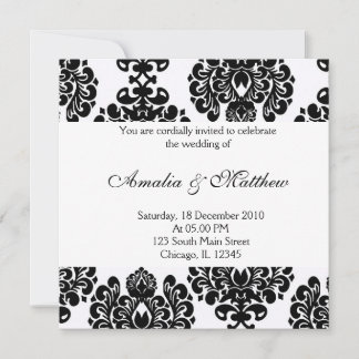 Elegant Wedding Damask Einladung