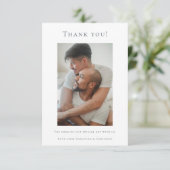 Elegant Wedding Danke Blue White Foto (Stehend Vorderseite)