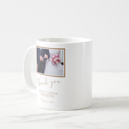 Elegant Wedding Danke Foto Kaffeetasse (Vorderseite Links)