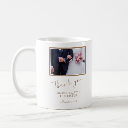 Elegant Wedding Danke Foto Kaffeetasse (Links)