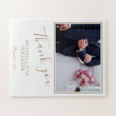 Elegant Wedding Danke Foto Puzzle (Horizontal)