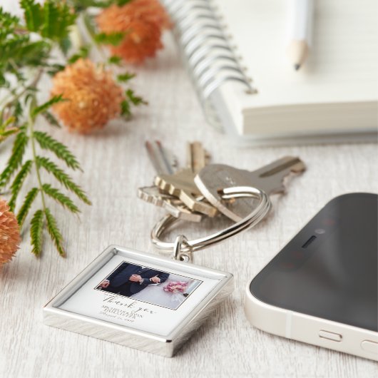 Elegant Wedding Danke Foto Schlüsselanhänger (Seite)