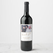 Elegant Wedding Danke Foto Weinetikett (Vorderseite)