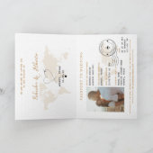 Elegant Wedding Destination Passport World Map  Einladung (Innenseite)