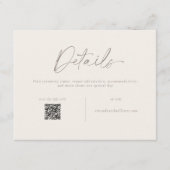 Elegant Wedding Details Card with QR Code Einladung (Vorderseite)