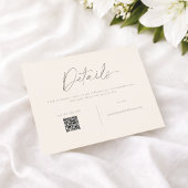 Elegant Wedding Details Card with QR Code Einladung