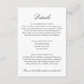 Elegant Wedding Details Hotel Info QR Code Begleitkarte (Vorderseite)