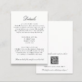 Elegant Wedding Details Hotel Info QR Code Begleitkarte