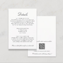Elegant Wedding Details Hotel Info QR Code