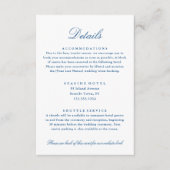 Elegant Wedding Details Hotel Info QR Code Begleitkarte (Vorderseite)