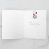 Elegant Wedding Disco Silver Vielen Dank Dankeskarte (Innenseite)