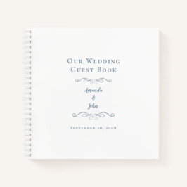 Elegant Wedding Dusty Blue Chic Budget Gästebuch Notizblock