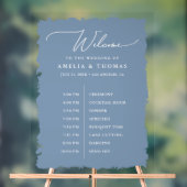 Elegant Wedding Dusty Blue Willkommen und Timeline Acrylschild (Neutral)