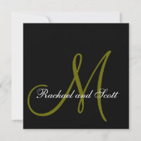 Elegant Wedding Einladungen Monogram Names Black