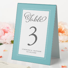 Elegant Wedding Empfang Guest Tischnummer Aqua Tischaufsteller