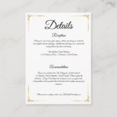 Elegant Wedding Enclosure Card Gold Details Insert (Vorderseite)