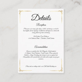 Elegant Wedding Enclosure Card Gold Details Insert