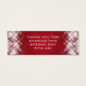 Elegant Wedding Favor Tag Glamour Sparks Red (Rückseite)