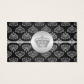 Elegant Wedding Favor Tag Royal Crown Black (Rückseite)