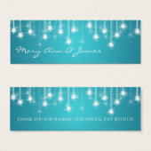 Elegant Wedding Favor Tag Shimmering Stars Blue (Vorne & Hinten)