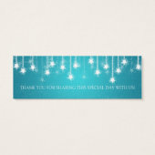 Elegant Wedding Favor Tag Shimmering Stars Blue (Rückseite)
