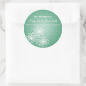 Elegant Wedding Favor Tag Sommer Sparkle Mint Runder Aufkleber (Tasche)