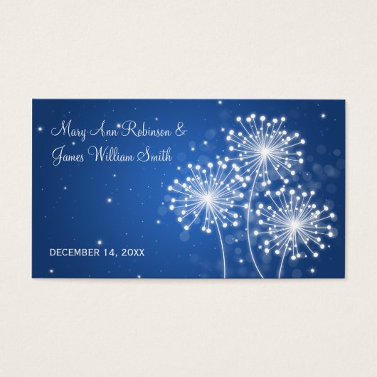 Elegant Wedding Favor Tag Sommer Sparkle Sapphire (Vorderseite)