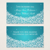 Elegant Wedding Favor Tag Star Sparkle Blue (Vorne & Hinten)