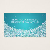 Elegant Wedding Favor Tag Star Sparkle Blue (Rückseite)